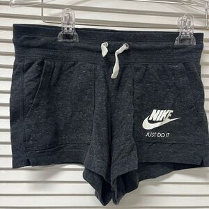 Nike Big Girls Sportswear Club French Terry Shorts - small grey